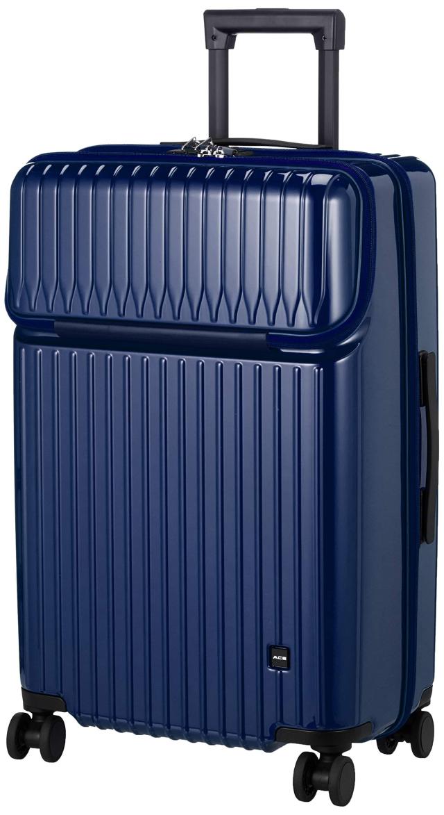 ACE エース スーツケース キャリースーツ　フロントポケット【59L】 Amazon | ACE(エース) スーツケース mサイズ 3泊4日 4泊5日 59L