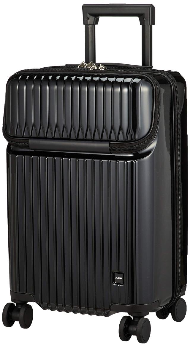 ACE(エース) スーツケース 機内持ち込み sサイズ 1泊2日 2泊3日 34L フロントポケット キャリーケース タッシェ No.06536 ブラック