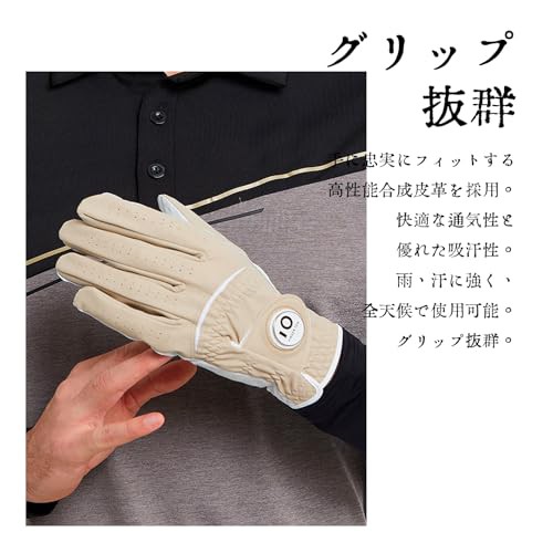 Finger Ten メンズ ゴルフ グローブ 高？皮革 全天候型 左手用 ゴルフ