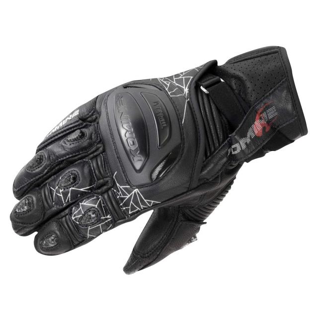 コミネ バイク用 チタニウムスポーツグローブ ブラック 2XL GK-236 12970 春夏秋向け 本革 カーボン ストレッチ素材 チタン