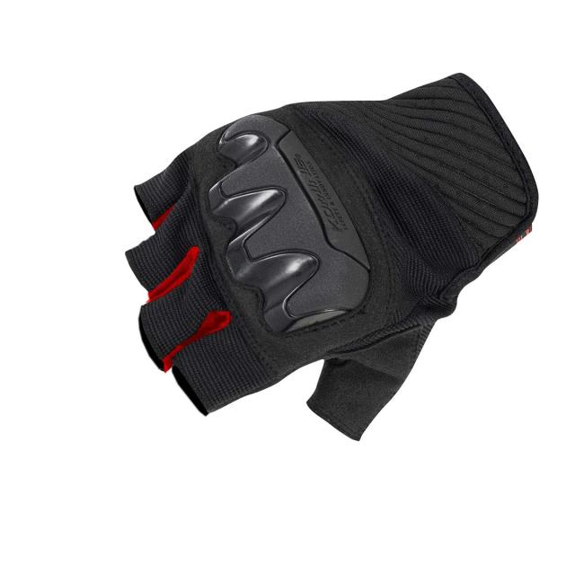 コミネ バイク用 グローブ プロテクトメッシュハーフフィンガーグローブ ブラック/レッド XL GK-242 12976 春夏秋向け プロテクター メ