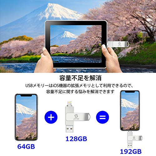 【Apple MFi取得 iOS 15対応】i Phone用USBメモリ 256GB フラッシュドライブ iphone 外付けメモリースティックlighting メモリ搭載 外付 U_1
