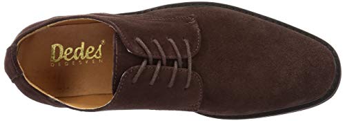 デデス スエード プレーントゥ レザー レースアップシューズ 5265 メンズ ダークブラウン 25.0cm 3E