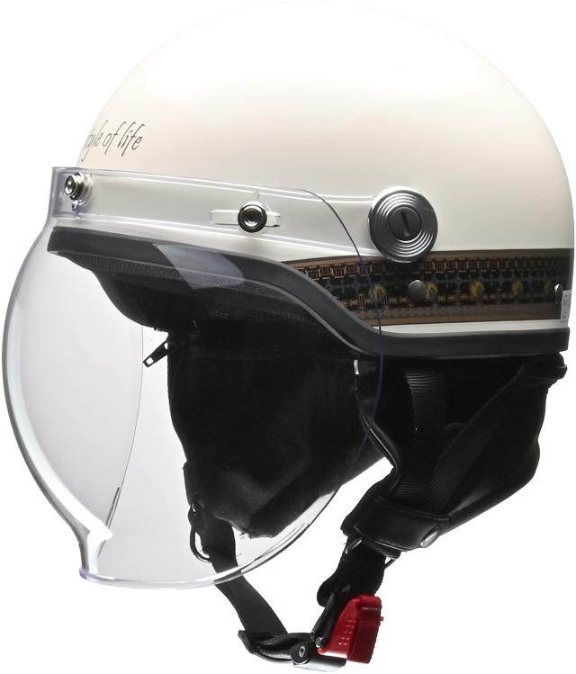 リード工業 バイクヘルメ ット ハーフ CROSS バブルシールド付き CR-760 エスニックアイボリー フリーサイズ (57-60cm未満)