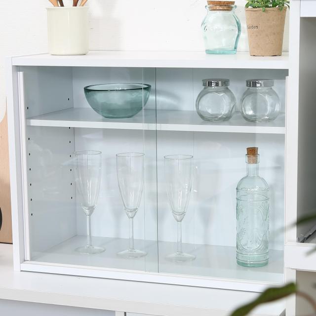 不二貿易 食器棚 キッチン収納 コンパクト 幅60×奥行29×高さ44cm