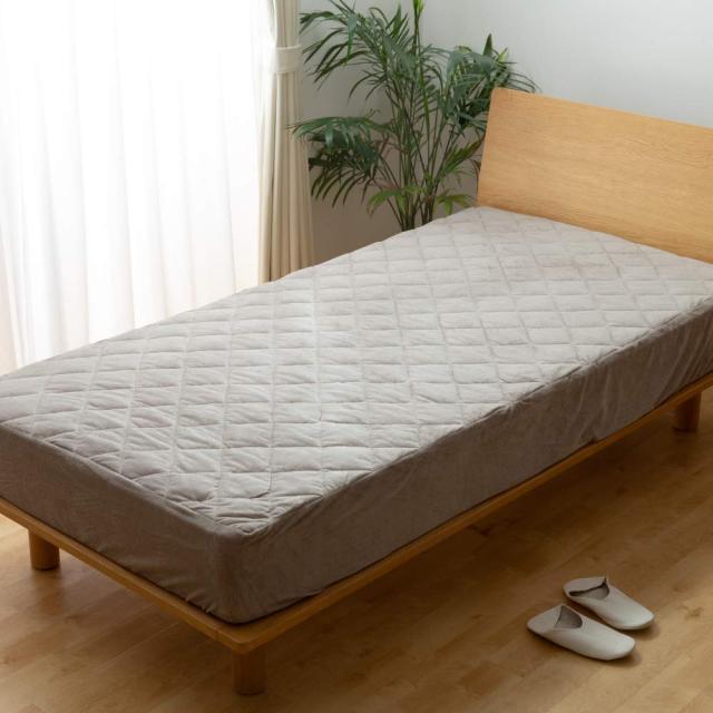 ナイスデイ ボックスシーツ グレージュ 140×200×30cm 敷きパッド一体型 mofua (モフア)綿100% ごわごわしない タオル地 ふわさら 抗菌 の通販は 4,919円