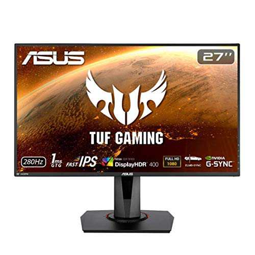 ASUS ゲーミングモニター TUF Gaming VG279QM 27インチ/フルHD/IPS/280Hz/1ms/HDR/HDMI×2DP/G-SYNC Compatible/ELMB/スピーカー/3年保