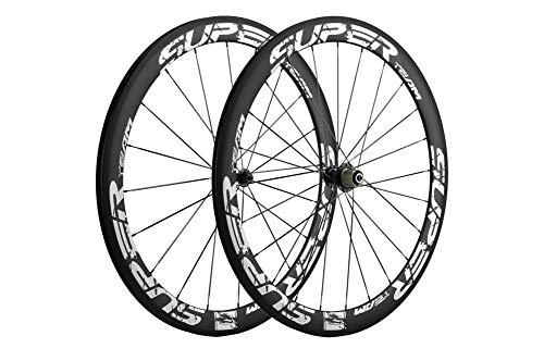 Superteamカーボンホイール50mmクリンチャー700cバイクホイール1ペア (白い)の通販は