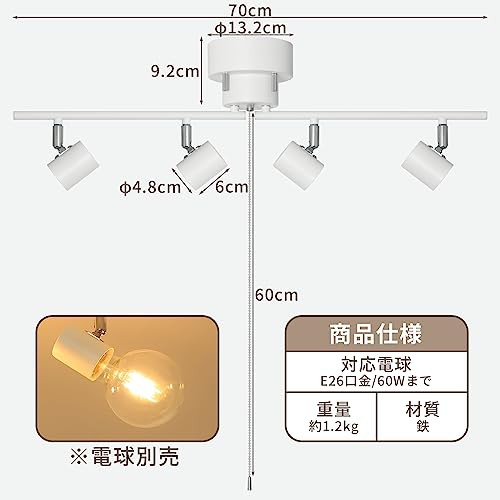 Haian Support シーリングライト 4灯 スポットライト 天井照明 E26 LED