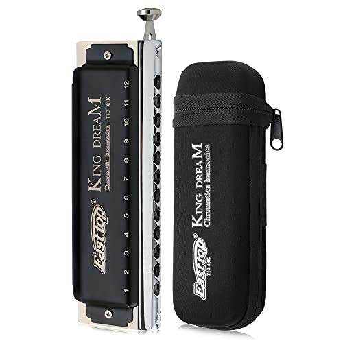 East top ハーモニカ クロマチックハーモニカ C？ 12ホール48トーン ステンレスカバー キャンバスケース 清潔布 初心者 専門家 勉強 練習の通販は 6,665円