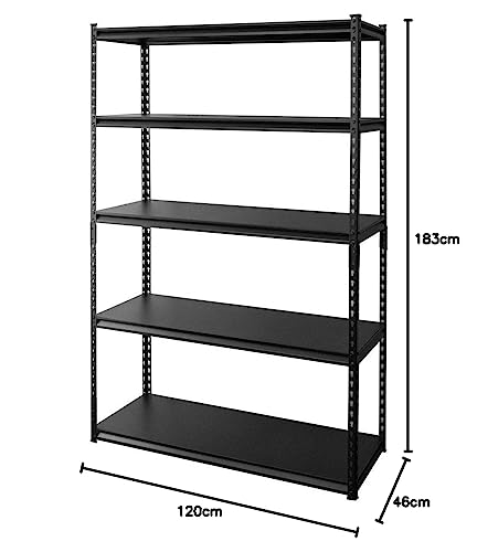 アイリスプラザ ラック スチールラック メタルラック 幅120cm 5段 STR-1200 ブラック 幅約120×奥行約46×高さ約183？_7