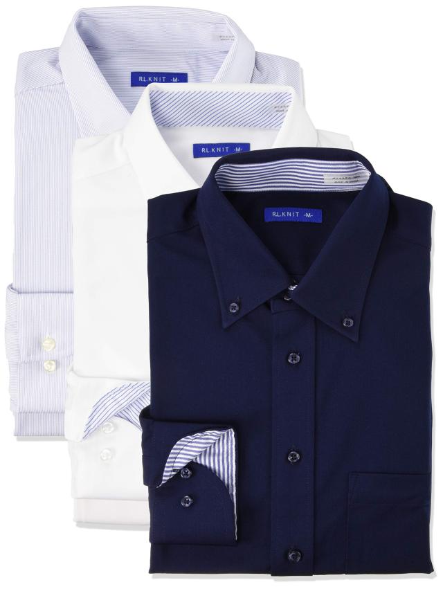 アトリエサンロクゴ ニットワイシャツセット 長袖 ニット ワイシャツ ノーアイロン 形態安定 ストレッチ 快適DRY 吸水速乾 多機能Yシャ