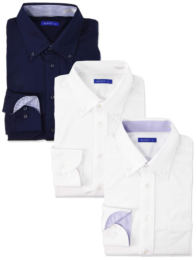 アトリエサンロクゴ ニットワイシャツセット 長袖 ニット ワイシャツ ノーアイロン 形態安定 ストレッチ 快適DRY 吸水速乾 多機能Yシャ