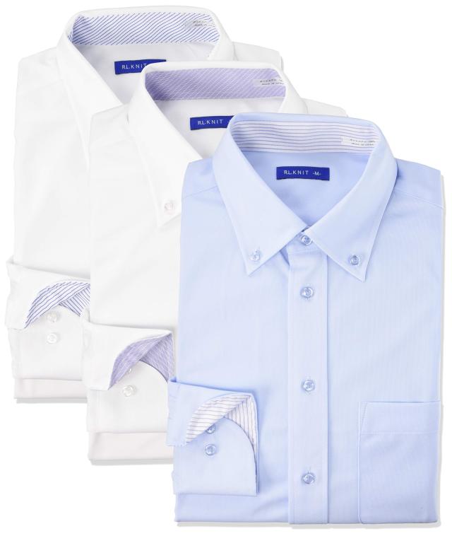 アトリエサンロクゴ ニットワイシャツセット 長袖 ニット ワイシャツ ノーアイロン 形態安定 ストレッチ 快適DRY 吸水速乾 多機能Yシャ