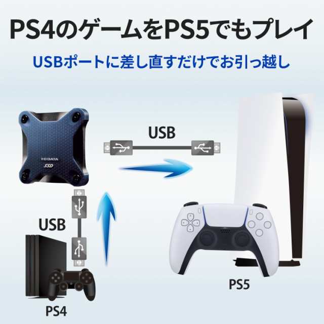 I-O DATA アイ・オー・データ ポータブルSSD 2TB 耐衝撃 軽量 PS5 PS4