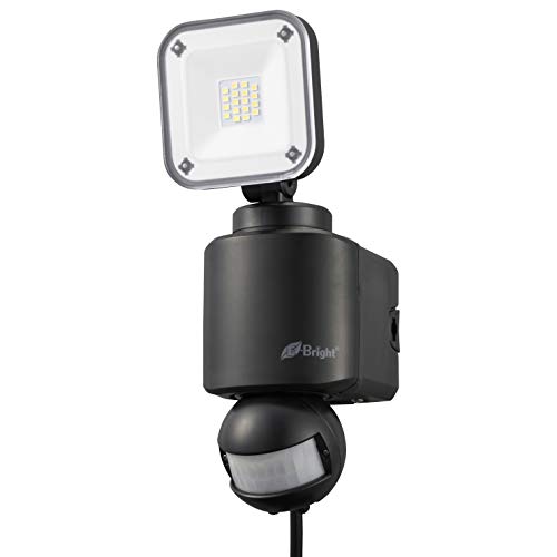 オーム(OHM) オーム電機 LEDセンサーライト(1灯/1600lm/昼光色/コンセント式/ブラック) LS-A1155A19-K (約)幅82×高さ240×奥行115mm(本