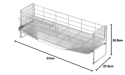 ヨシカワ 食器 水切り 日本製 ステンレス 幅15×奥行57cm ハイ シンクサイド 幅の広がる 1306109