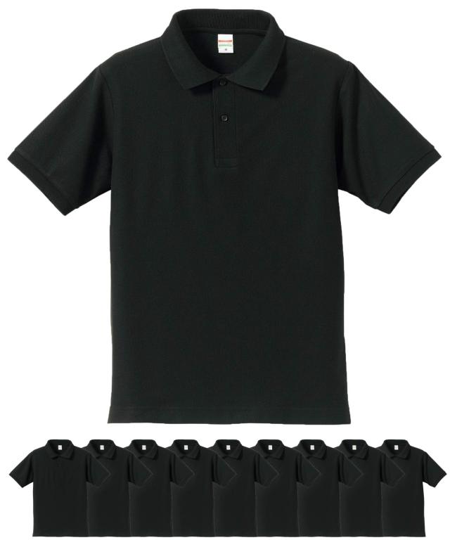 ユナイテッドアスレ 5050-01 5.3オンス ドライカノコ ユーティリティー ポロシャツ 10枚セット メンズ(ブラック,L)