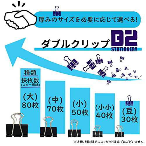 ニッケン文具 ダブルクリップ 中 25mm 5個入 10セット ブラック B2-DC