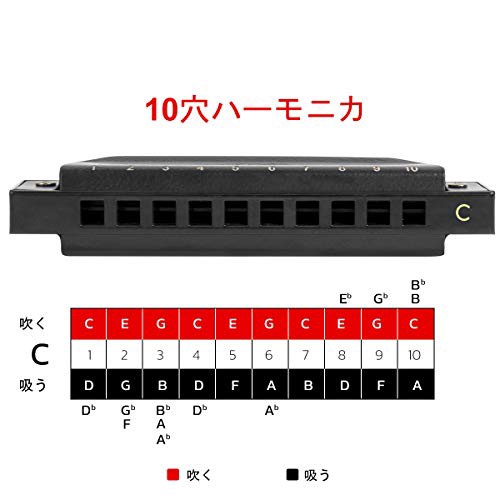 Kmise AKLOT ブルースハーモニカ 7本セット ブルースバンド 10穴 C調