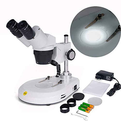 SWIFT 双眼実体顕微鏡 立体顕微鏡 LED光源付 落射、透過照明 金属製 両眼ヘッド、360度回転ヘッド 広視野接眼レンズ10X、20X付き、総合倍