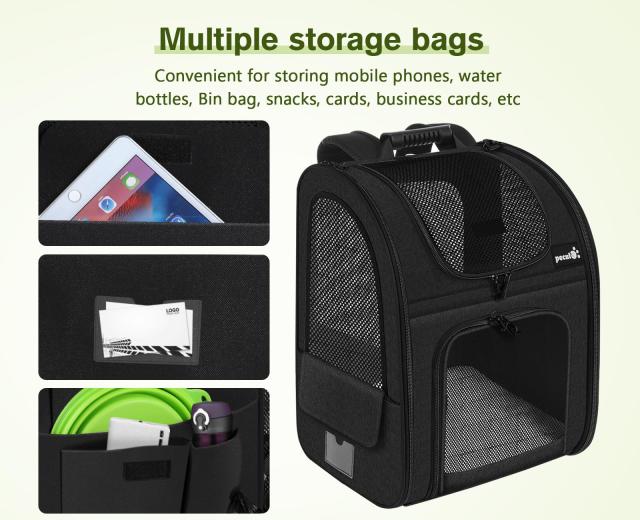 Pecute ペット キャリーバッグ 犬 猫 ウサギ リュック 拡張可能 2WAY