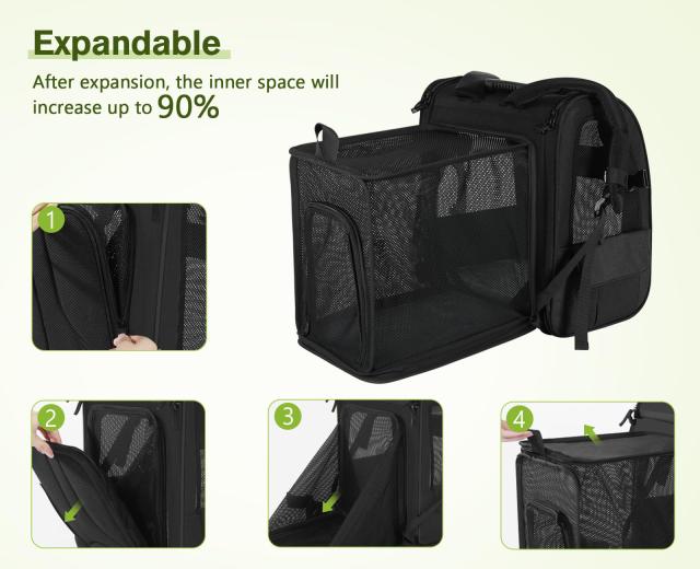 拡張可能 2WAY ペット キャリーバッグ バッグ Pecute ペット キャリーバッグ 犬 猫 ウサギ リュック 拡張可能 2WAY