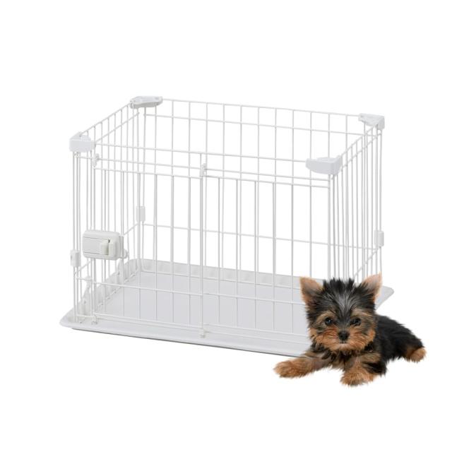 アイリスオーヤマ 犬 組み立て サークル システムサークルトレー付き STS-400T ホワイト 超小型犬用 幅60×奥行45×高さ41cmの通販は 5,702円