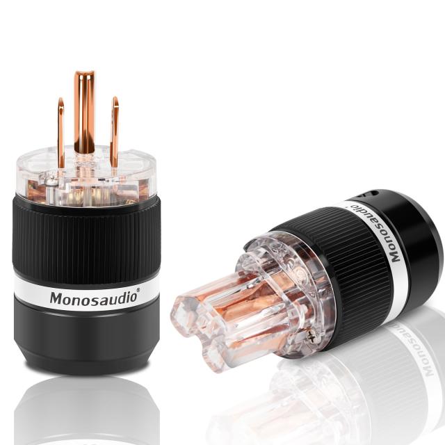 Monosaudio オーディオ用電源プラグ 純銅 3ピン 電源コネクタ 15A