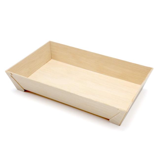 KAYU PACKAGE 長方形 RECTANGLE 木製 容器 Mサイズ 203x127x40mm 1パック 50個 (フタ別売)使い捨ての通販は