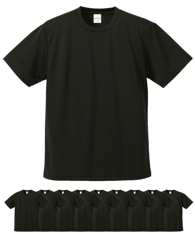 [ユナイテッドアスレ] 5900-01 4.1オンス ドライアスレチックTシャツ 10枚セット メンズ(ブラック,L)