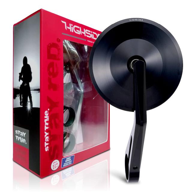 デイトナ(Daytona) HIGHSIDER(ハイサイダー) バイク用 バーエンドミラー 片側1本 新保安基準適合 ECE規格クリア モンタナ ブラック 17883の通販は