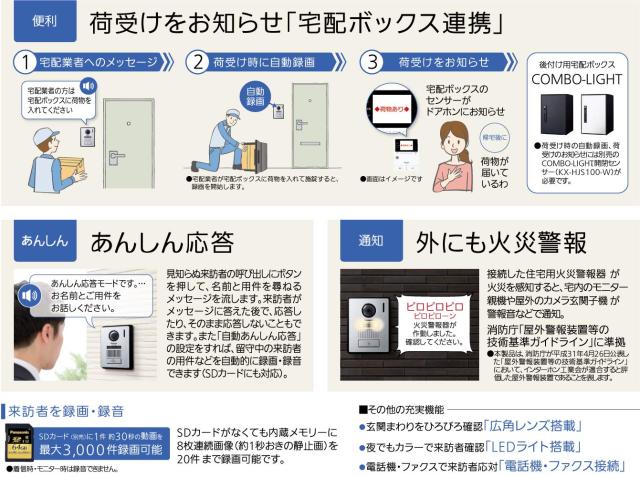 パナソニック ワイヤレスモニター付きテレビドアホン VL-SVE310KF 宅配ボックス (コンボライト) 連携 モニター親機 (約3.5型カラー液晶)の通販は