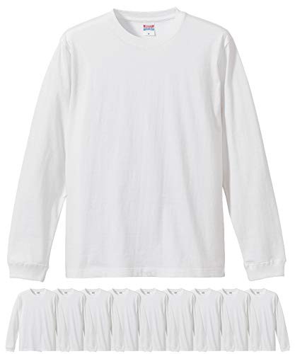 ユナイテッドアスレ 5011-01 5.6オンス ロングス リーブ Tシャツ 10枚セット メンズ (ホワイトXL)