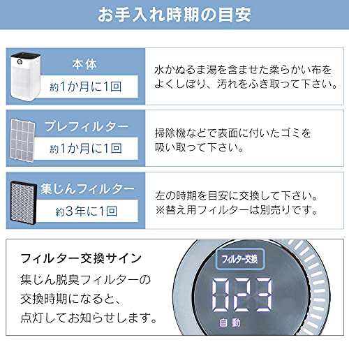 アイリスオーヤマ 空気清浄機 45畳 空気汚れモニター付 脱臭 ホコリ ...