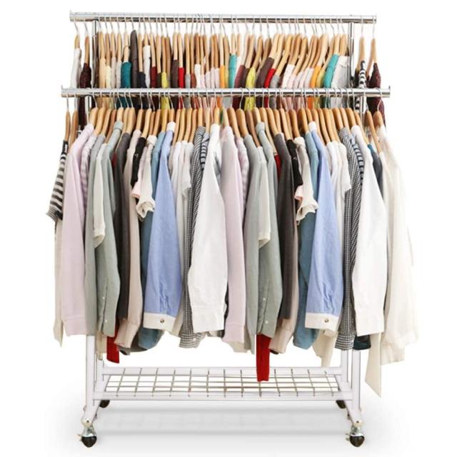 アイリスプラザ ハンガーラック ダブル 耐荷重190kg 棚付き 高耐荷重