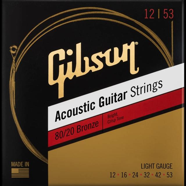 Gibson/SAG-BRW12 80/20 Bronze Acoustic Guitar Strings 12-53 Light ギブソンの ...