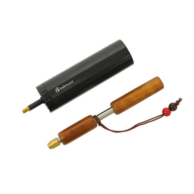 焚き火ブロウパイプ ライトブラウン ポンプ付き 天然ウッド×真鍮のヴィンテージ感がソソる、ベルモントの火吹き棒