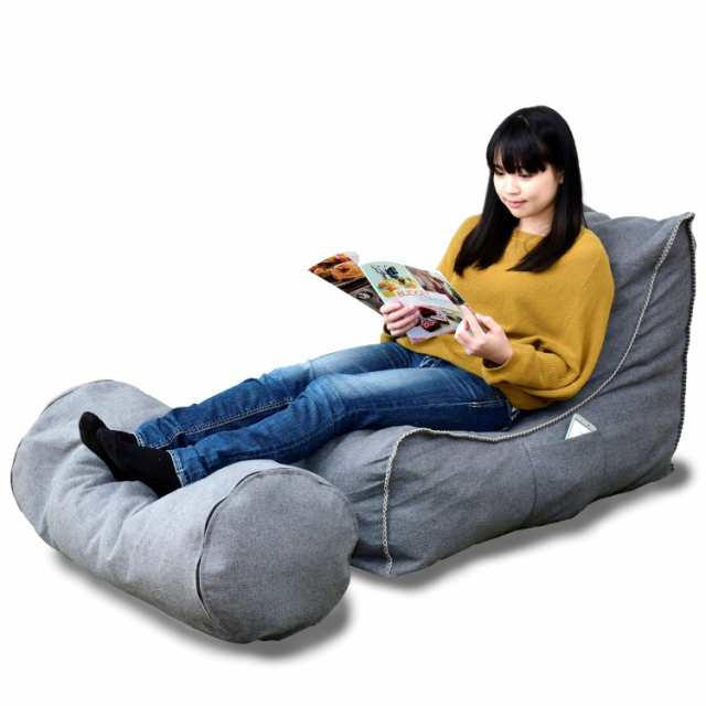 山善 一人用ソファー ごろ寝ができる ポケット付き 外袋がオットマンになる(毛布/掛布団収納) 取っ手付き コンパクト配送 完成品 グレの通販は