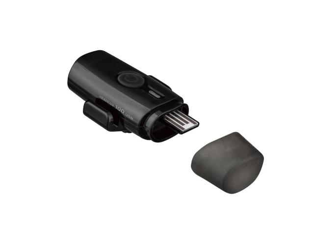 Topeak USB充電式ライトセット、HeadLux 100フロントとテールラックス25リア、ブラック。_1