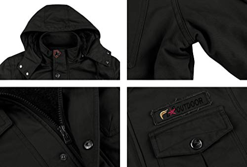 KEFITEVD 防寒服 裏ボア メンズ コート パーカー 通勤 通学 フィールド