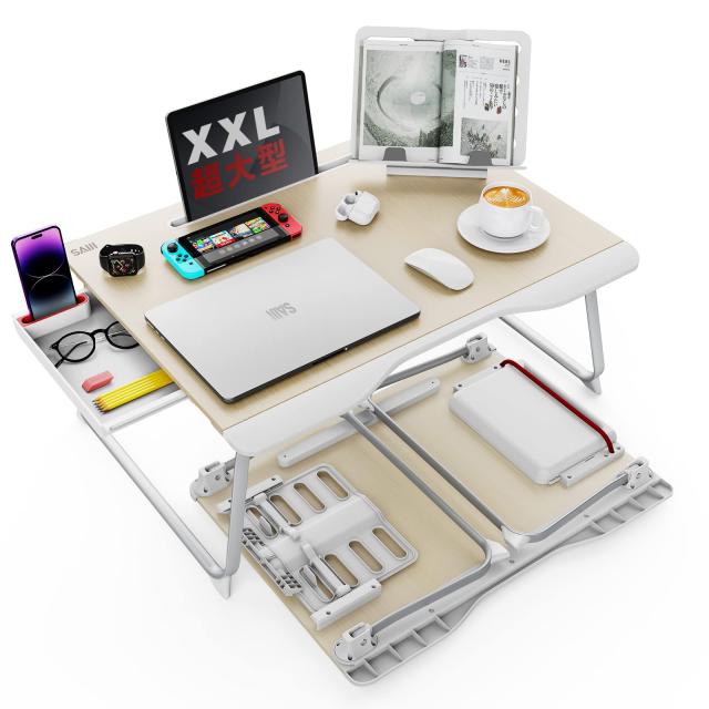 SAIJI ラップデスク 折りたたみテーブル ベッドテーブル ノートパソコンデスク ミニテーブル ちゃぶ台 机 ローテーブル 腕 保護 多機能 5,998円