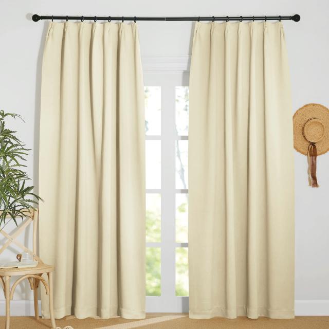 NICETOWN 遮光 カーテン 断熱 防寒 防音 クリーム 幅100cm丈230cm 2枚セット 防音 防寒 カーテンセット 省エネ かわいい 玄関 アパート の通販は 5,350円