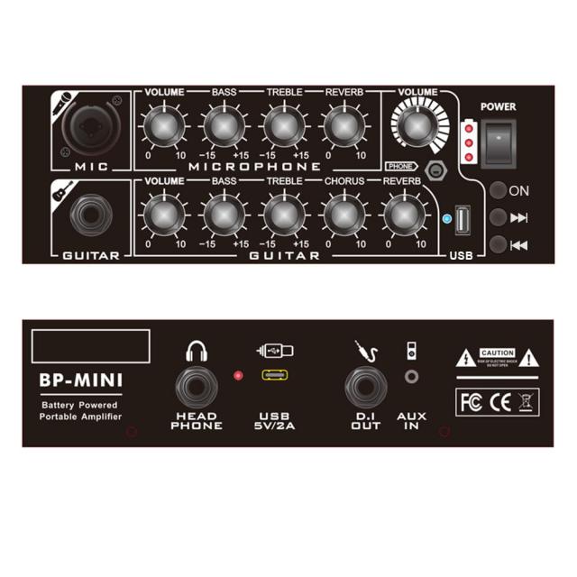 Coolmusic BP MINI アコースティック ギター アンプ、30 ワット BT スピーカー マイク入力付き充電式ポータブル アンプ ボリューム バス_5