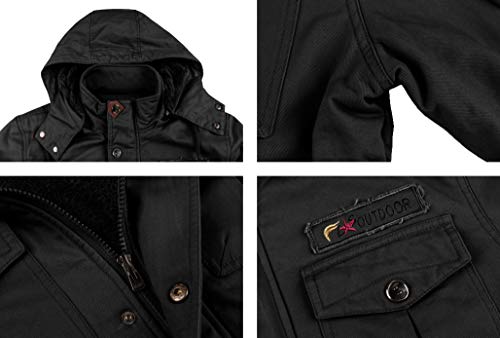 KEFITEVD モッズコート メンズ ミリタリージャケット 裏ボア ブルゾン