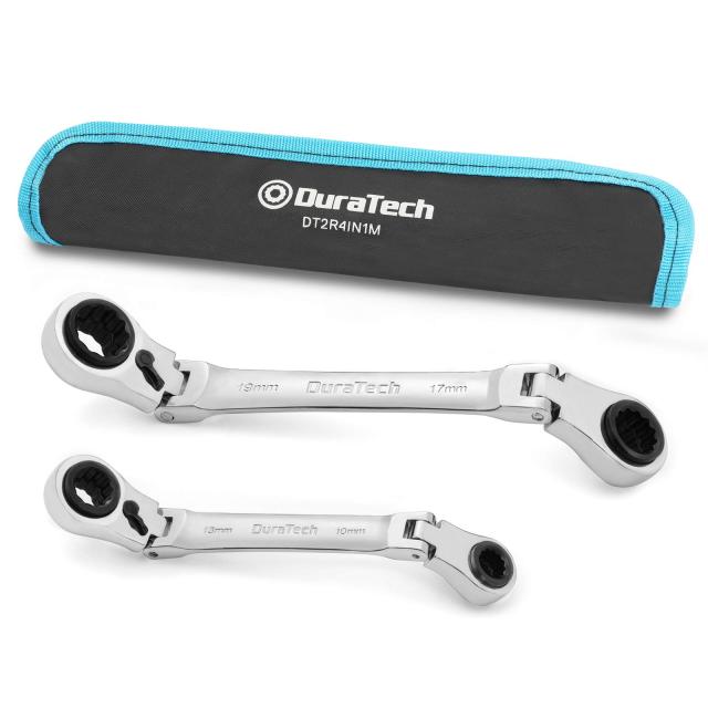 方向切替可 72ギア ラチェットメガネレンチ 4-in-1 DURATECH ラチェットメガネレンチ フレックスラチェットレンチ 両頭首