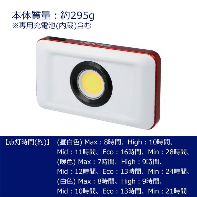 《送料無料》GENTOS(ジェントス) 投光器 LED ワークライト USB充電式(専用充電池) 1