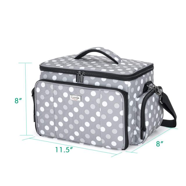 Luxja 裁縫箱 裁縫バッグ 大容量 ショルダーストラップ付き 裁縫道具 収納 持ち運び用 ソーイングバッグ バッグのみ グレードット