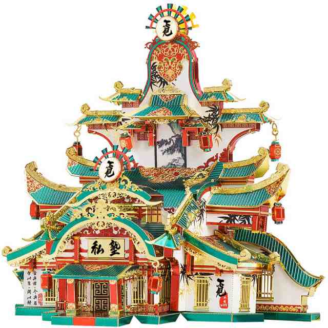 Piececool(ピースクール) 立体パズル 古代書院 建物 メタリックナノパズル 3dメタルパズル 金属製模型 組み立てキット 接着剤不要 難易度の通販は 5,600円