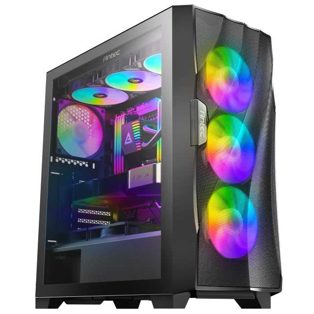 Antec、ARGBファン、強化ガラスパネル搭載 冷却型ミドルタワーPCケースDF700 FLUXの通販は